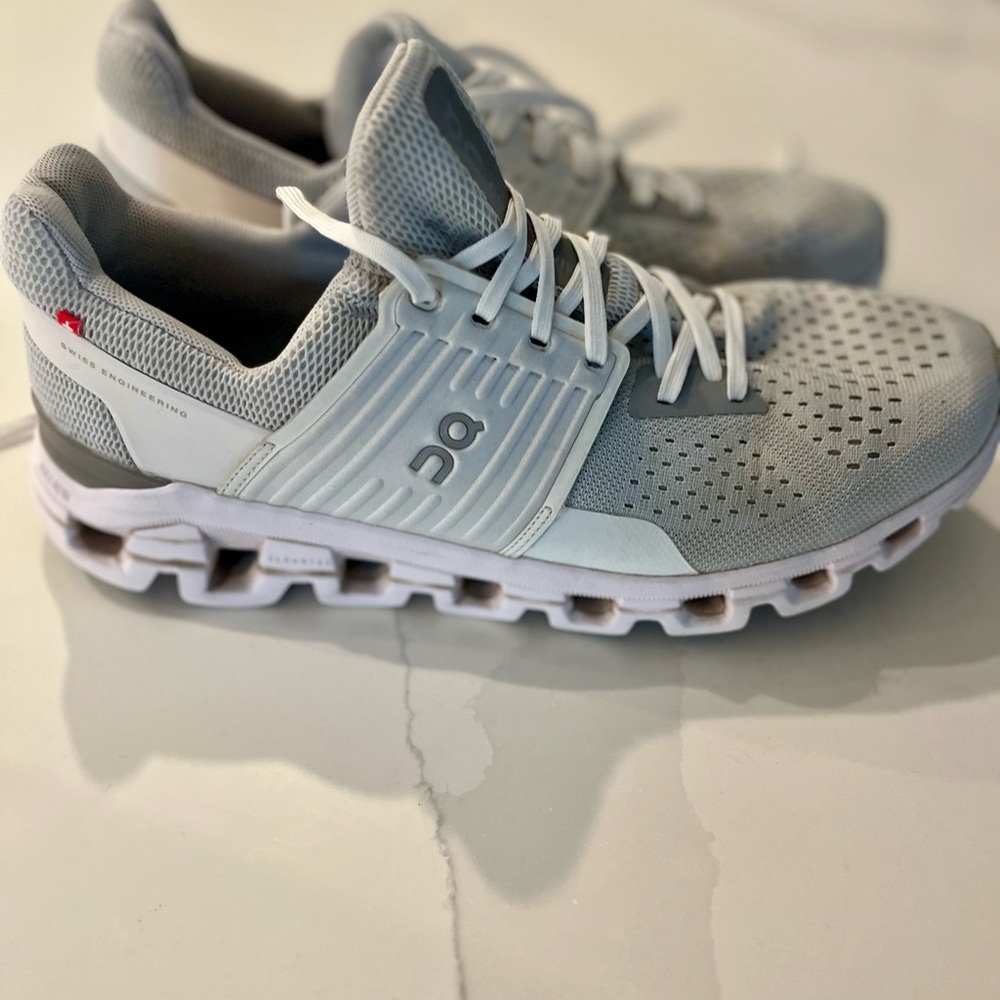 On Running Cloud Sneakers in Light Gray and White